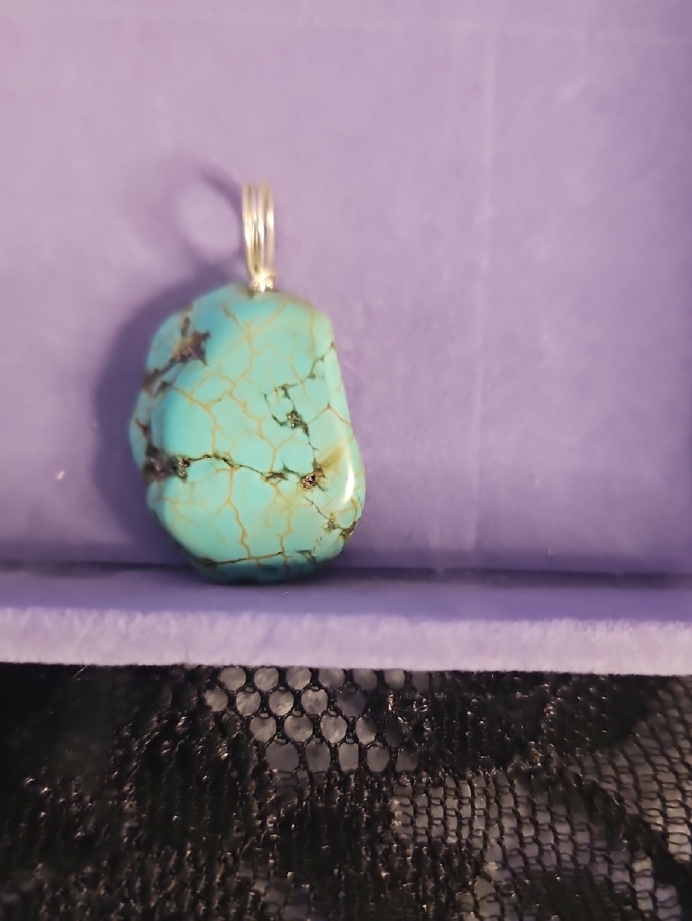 Turquoise Stone Pendant Necklace - Blue Turquoise Jewelry